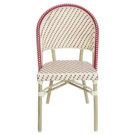 Pariser Bistrostuhl aus Aluminium und synthetischem Rattan (3/6)