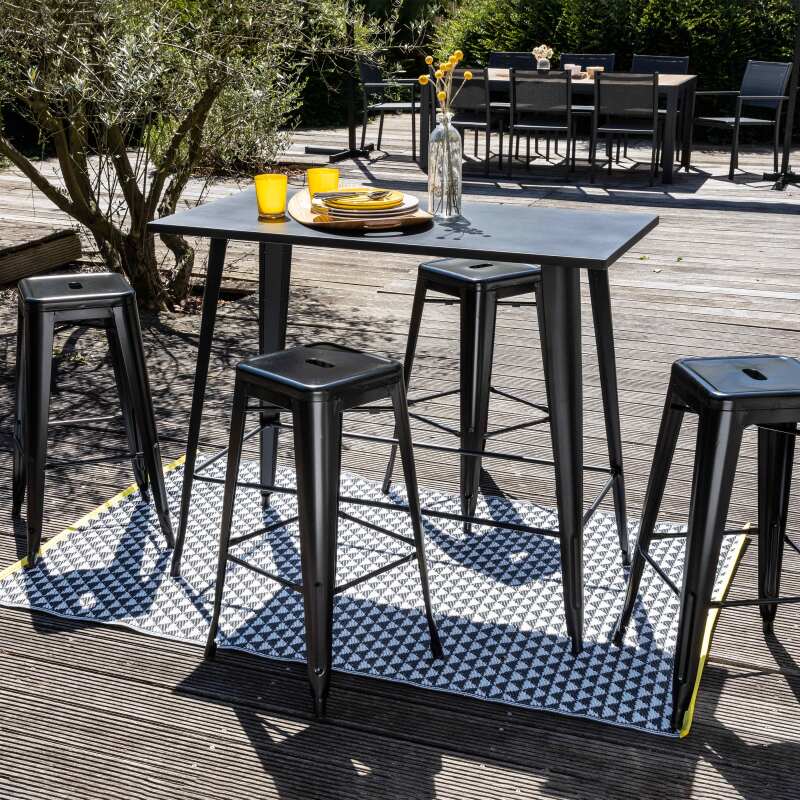 Rechteckiger Outdoor-Teppich mit doppelseitigen Mustern aus Polypropylen