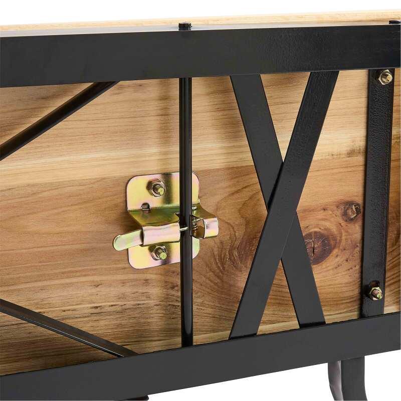 Set mit 2 klappbaren Brasserie-Bänken aus Holz mit Rückenlehne – 180 cm