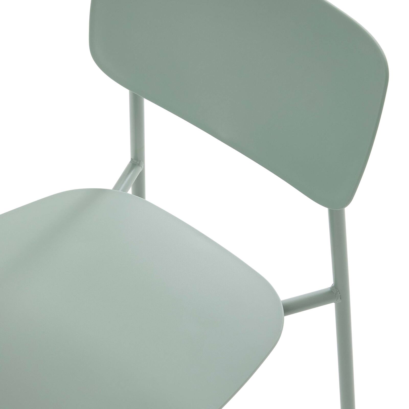 Set mit 2 modernen Stühlen aus Stahl und Kunststoff