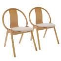 Set mit 2 Stühlen aus Ulmenholz und Stoffsitz