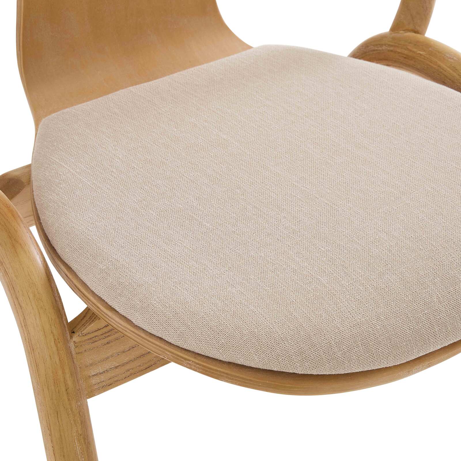 Set mit 2 Stühlen aus Ulmenholz und Stoffsitz