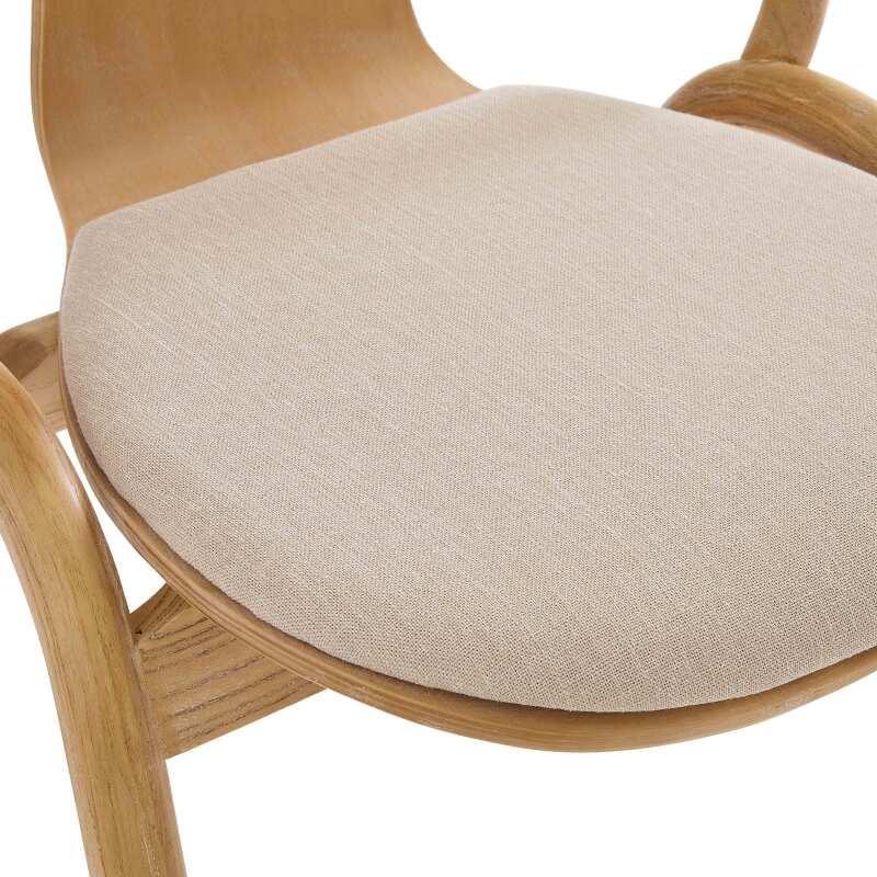 Set mit 2 Stühlen aus Ulmenholz und Stoffsitz