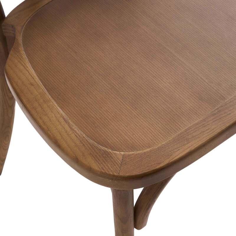 Set mit 2 Stühlen im Bistrostil aus dunklem Ulmenholz