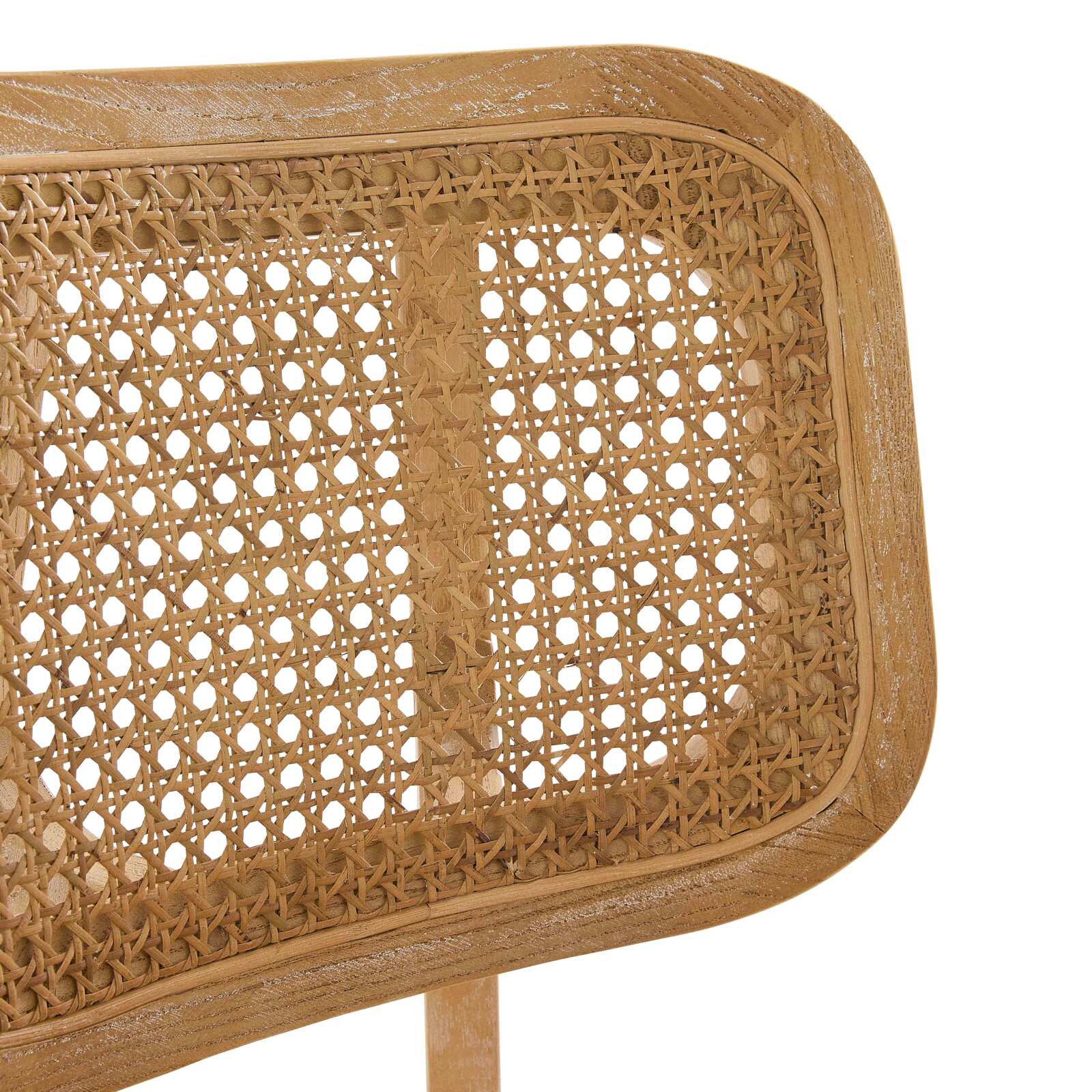 Set mit 2 Stühlen aus Ulmenholz und natürlichem Rattan