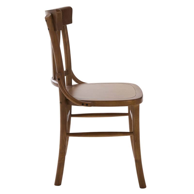 Set mit 2 Stühlen aus dunklem Ulmenholz