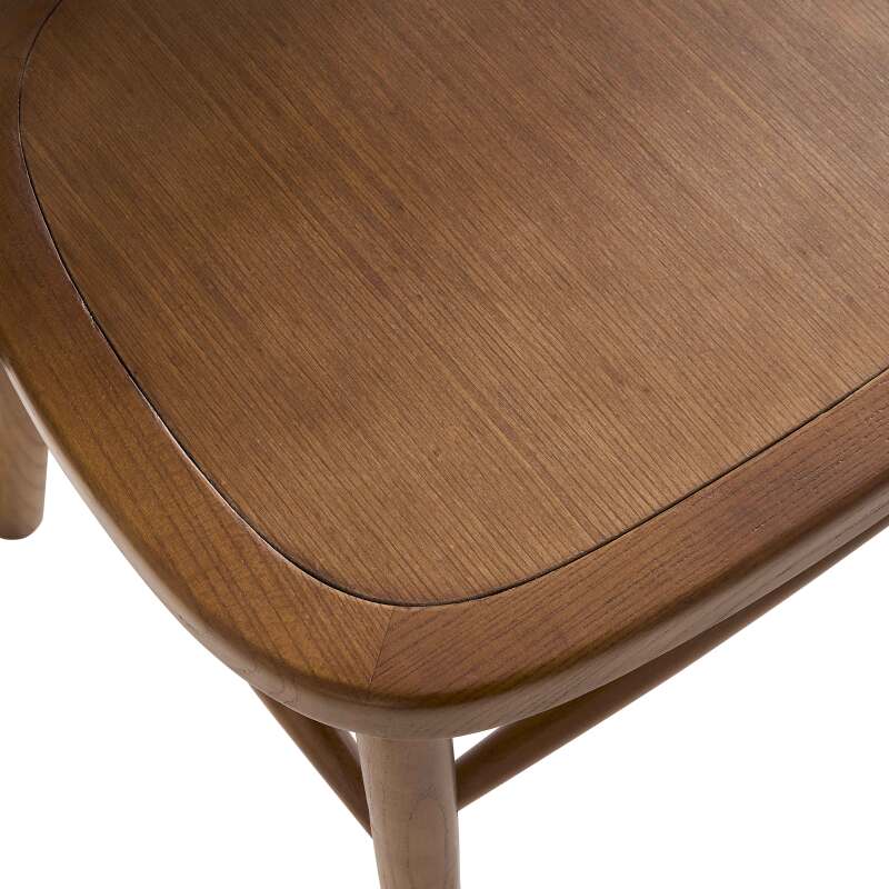 Set mit 2 Stühlen aus dunklem Ulmenholz