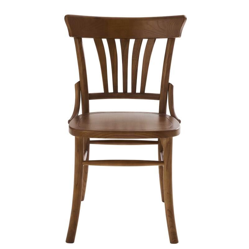 Set mit 2 Stühlen aus dunklem Ulmenholz