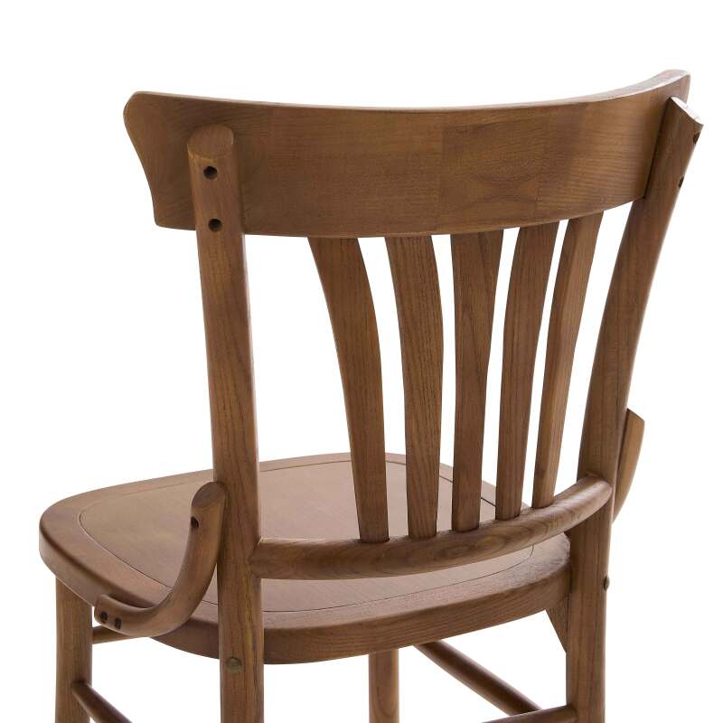 Set mit 2 Stühlen aus dunklem Ulmenholz