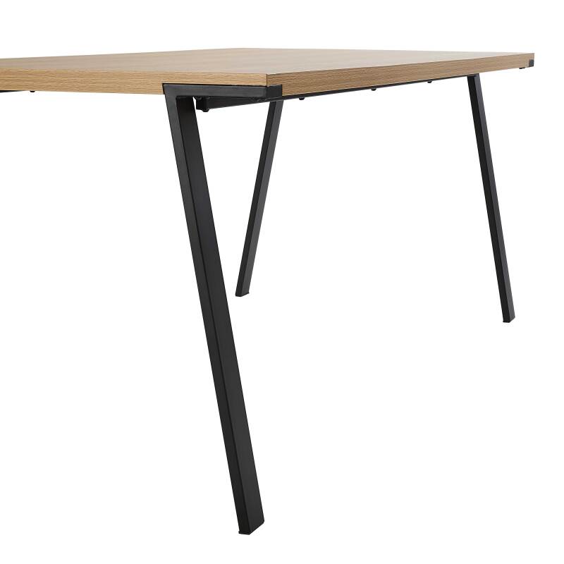 Rechteckiger Esstisch aus MDF mit Melamin- und Stahldekor 180 cm