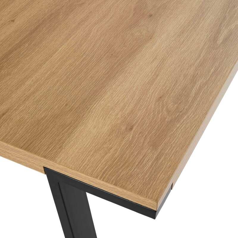Rechteckiger Esstisch aus MDF mit Melamin- und Stahldekor 180 cm