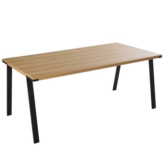 Rechteckiger Esstisch aus MDF mit Melamin- und Stahldekor 180 cm