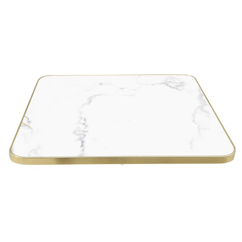 Quadratische Tischplatte aus Sperrholz mit Laminatbeschichtung und Aluminiumkanten 60 x 60 cm