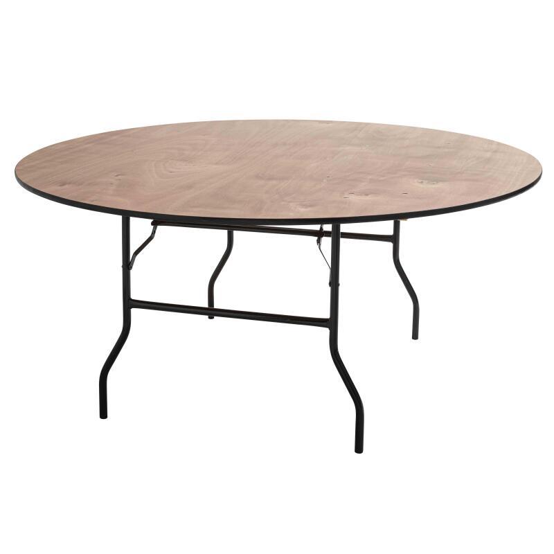 Set mit 10 runden Klapptischen aus Holz, 170 cm