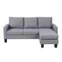 Ecksofa mit 3-Sitzer-Chaiselongue aus Stoff