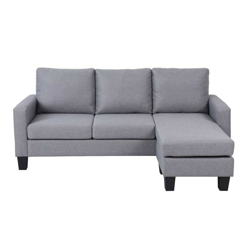 Ecksofa mit 3-Sitzer-Chaiselongue aus Stoff