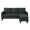 Ecksofa mit 3-Sitzer-Chaiselongue aus Stoff