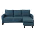 Ecksofa mit 3-Sitzer-Chaiselongue aus Stoff