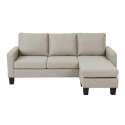 Ecksofa mit 3-Sitzer-Chaiselongue aus Stoff