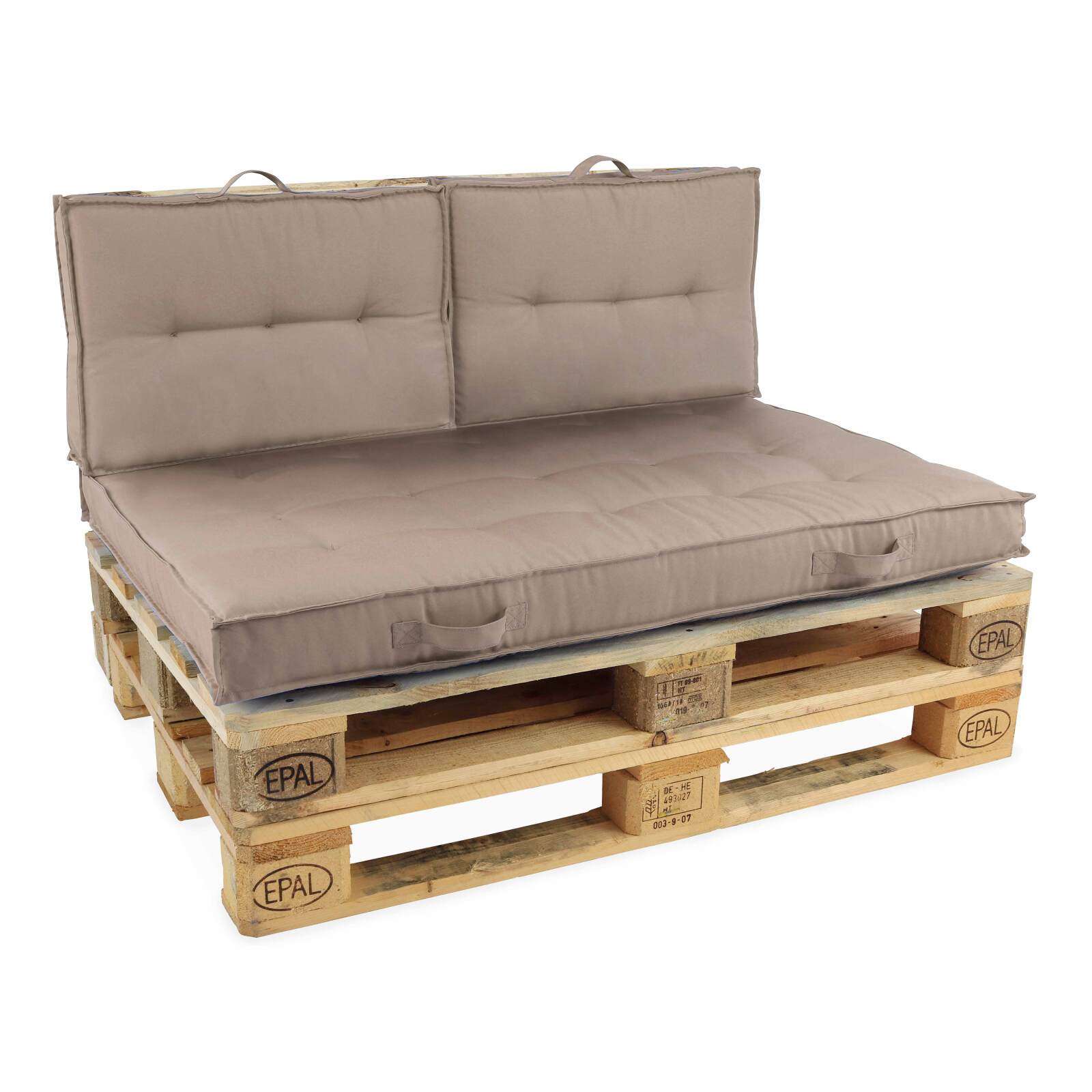 Palettensofagarnitur + Gartenkissen