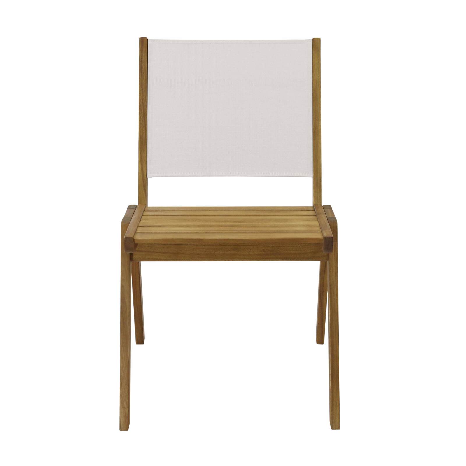 Gartenstuhl aus FSC®-Euklyptusholz und Textilene – 2er-Set Gartenstuhl aus FSC®-Euklyptusholz und Textilene – 2er-Set