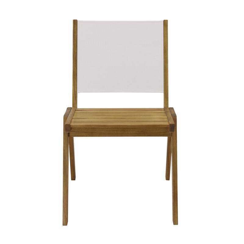 Gartenstuhl aus FSC®-Euklyptusholz und Textilene – 2er-Set