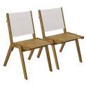 Gartenstuhl aus FSC®-Euklyptusholz und Textilene – 2er-Set