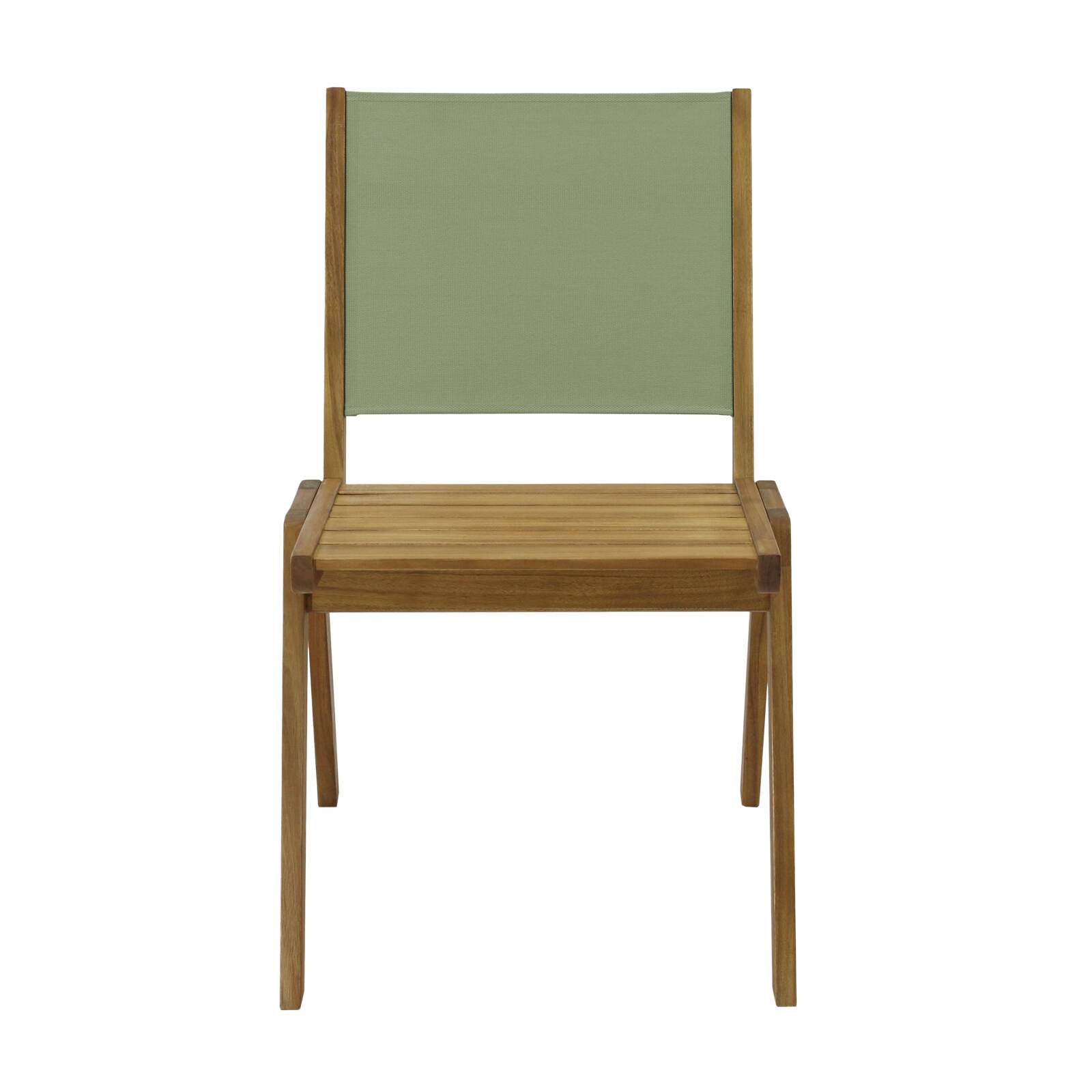 Gartenstuhl aus FSC®-Euklyptusholz und Textilene – 2er-Set