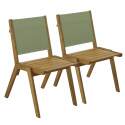 Gartenstuhl aus FSC®-Euklyptusholz und Textilene – 2er-Set