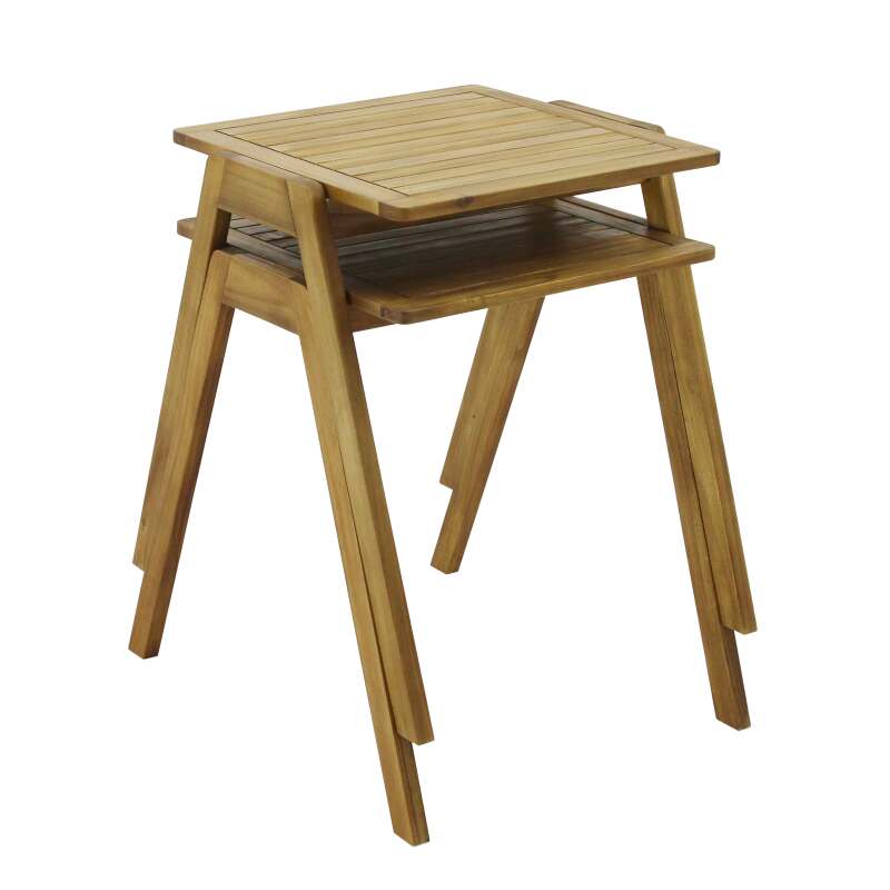 Quadratischer Gartentisch 67 x 80 x 76 cm aus FSC®-Eukalyptusholz und 2 Stühlen