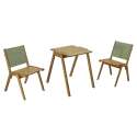 Quadratischer Gartentisch 67 x 80 x 76 cm aus FSC®-Eukalyptusholz und 2 Stühlen 