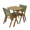 Quadratischer Gartentisch 67 x 80 x 76 cm aus FSC®-Eukalyptusholz und 2 Stühlen