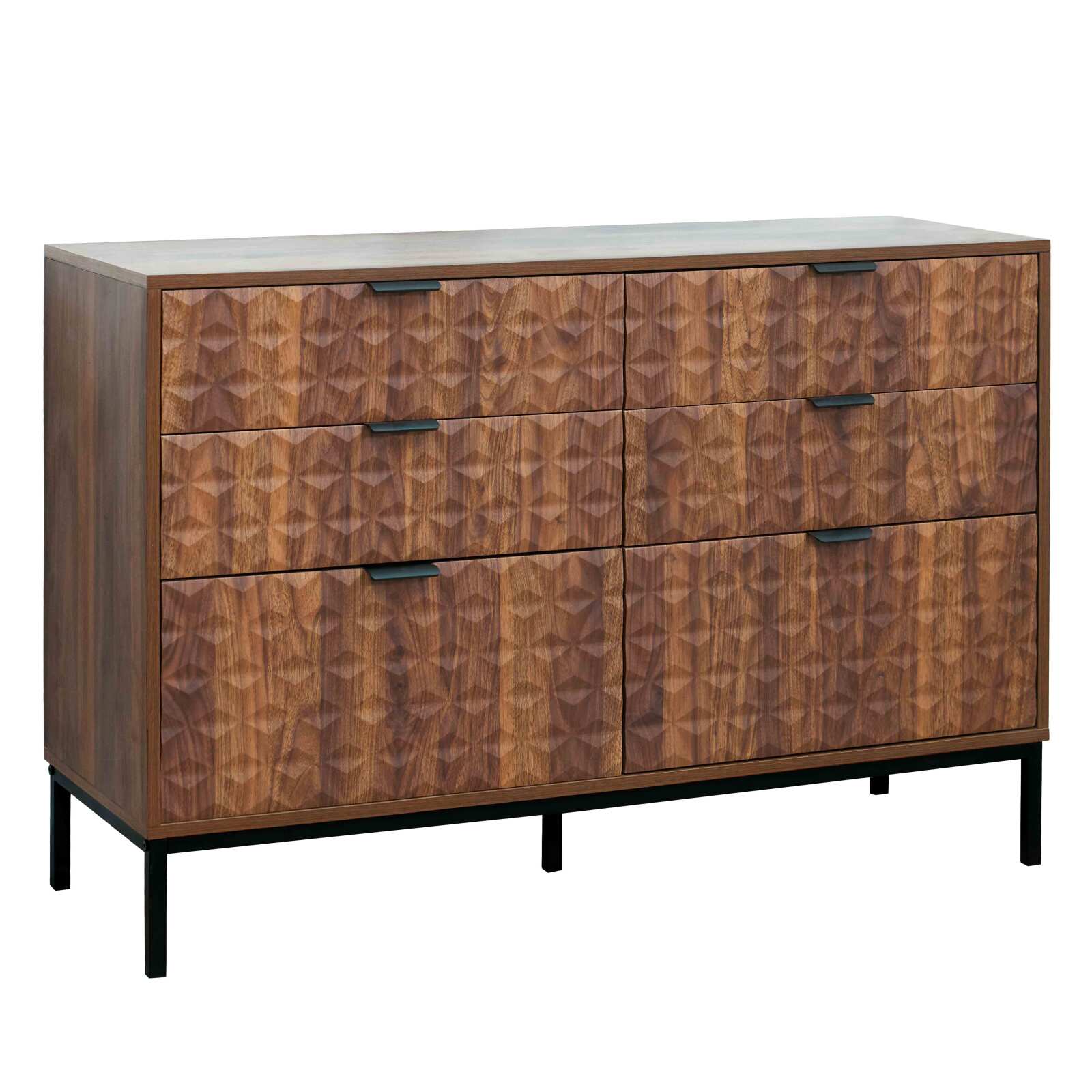 Kommode mit 6 Schubladen in MDF-Melamindekor 112 cm