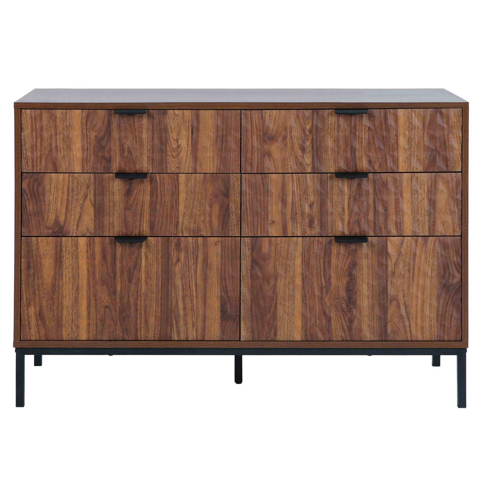 Kommode mit 6 Schubladen in MDF-Melamindekor 112 cm