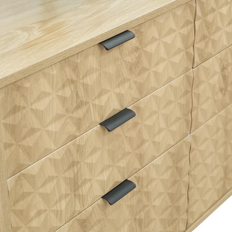 Kommode mit 6 Schubladen in MDF-Melamindekor 112 cm