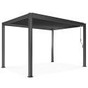 Selbsttragende bioklimatische Pergola 4x3m aus anthrazitgrauem Aluminium