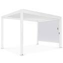 Pergola bioklimatisch freistehend 4x3m aus weißem Aluminium mit Jalousien