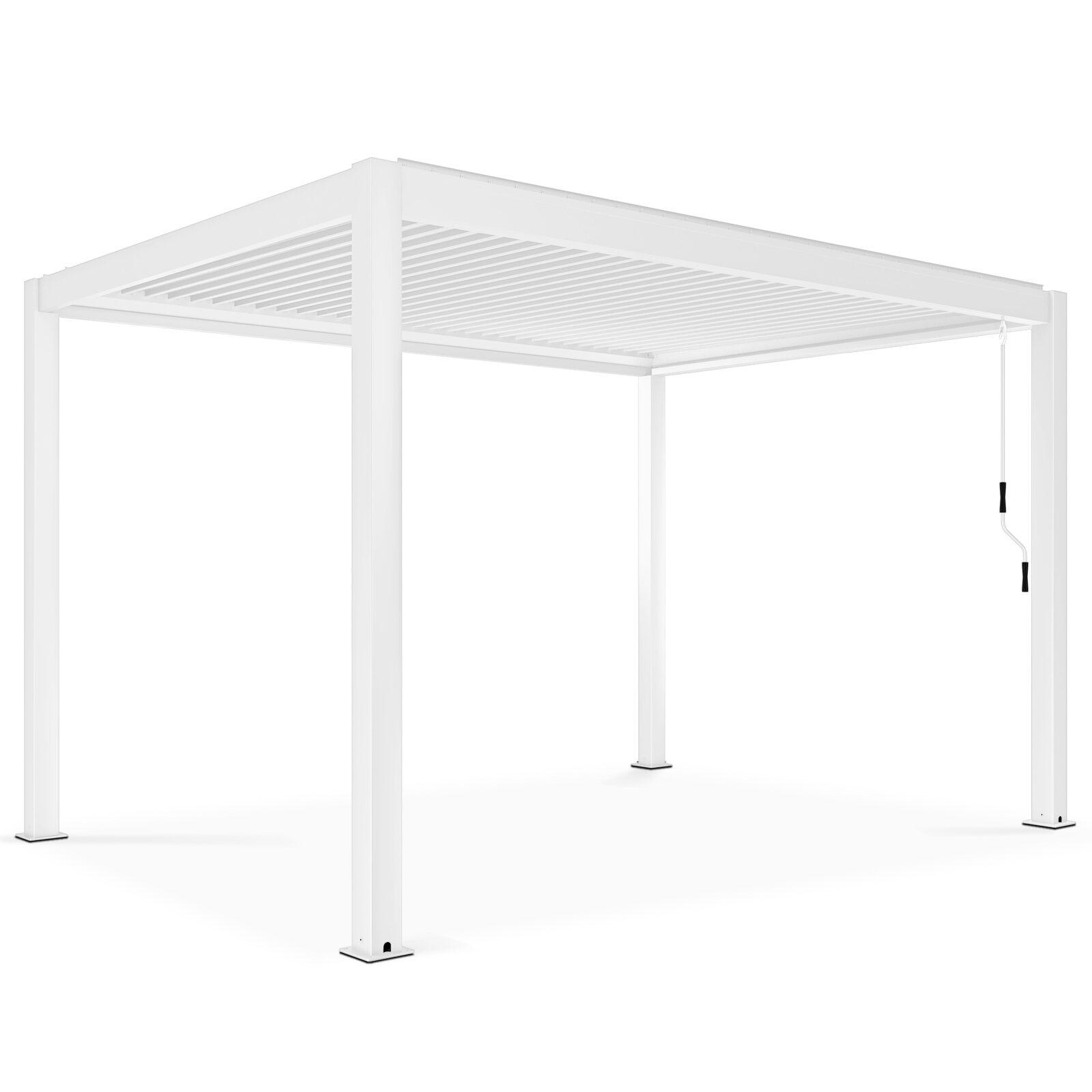 Pergola bioklimatisch freistehend 4x3m aus weißem Aluminium mit Jalousien Pergola bioklimatisch freistehend 4x3m aus weißem Aluminium mit Jalousien