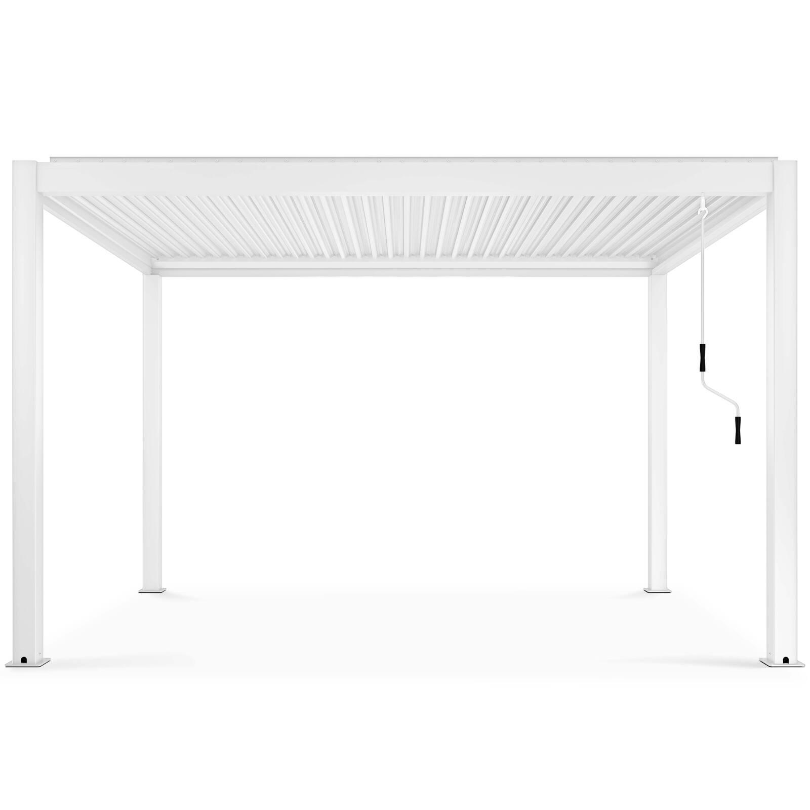 Pergola bioklimatisch freistehend 4x3m aus weißem Aluminium mit Jalousien Pergola bioklimatisch freistehend 4x3m aus weißem Aluminium mit Jalousien