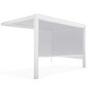 Pergola bioklimatisch Wand 4x3m aus weißem Aluminium mit 1, 2 oder 3 Jalousien