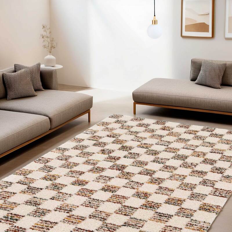 Rechteckiger Shaggy-Teppich aus Polypropylen