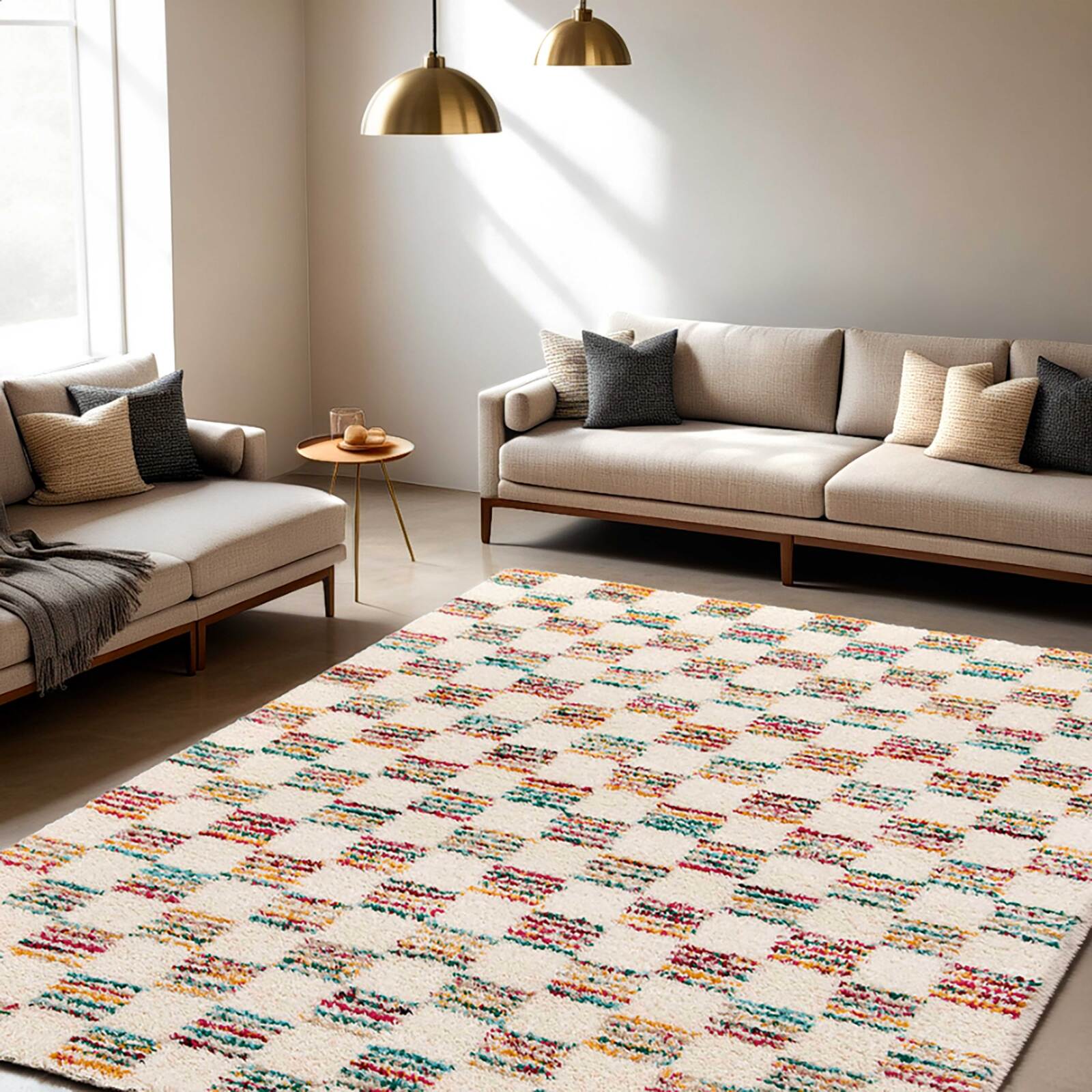 Rechteckiger Shaggy-Teppich aus Polypropylen