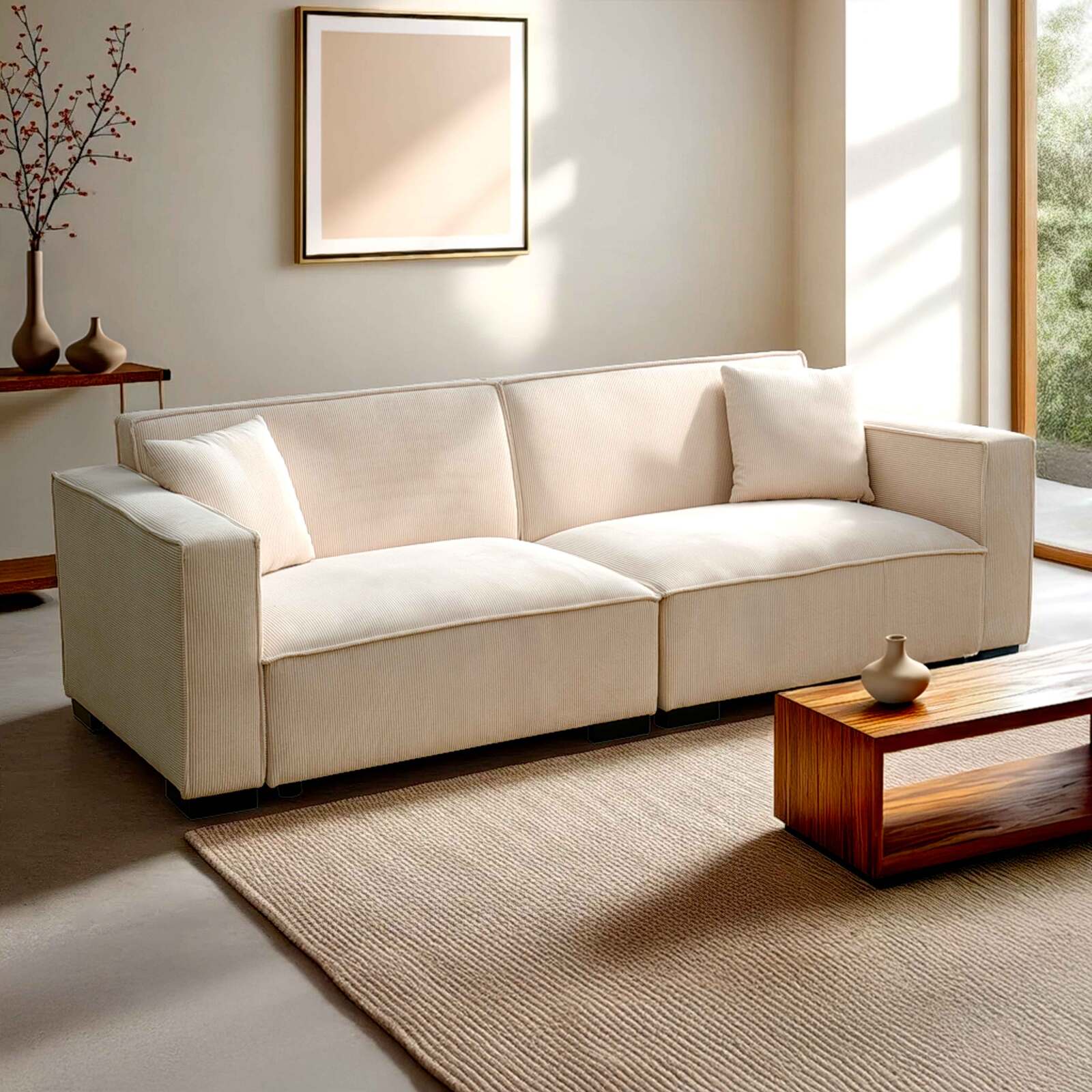 3-Sitzer-Sofa aus geradem Cord 3-Sitzer-Sofa aus geradem Cord