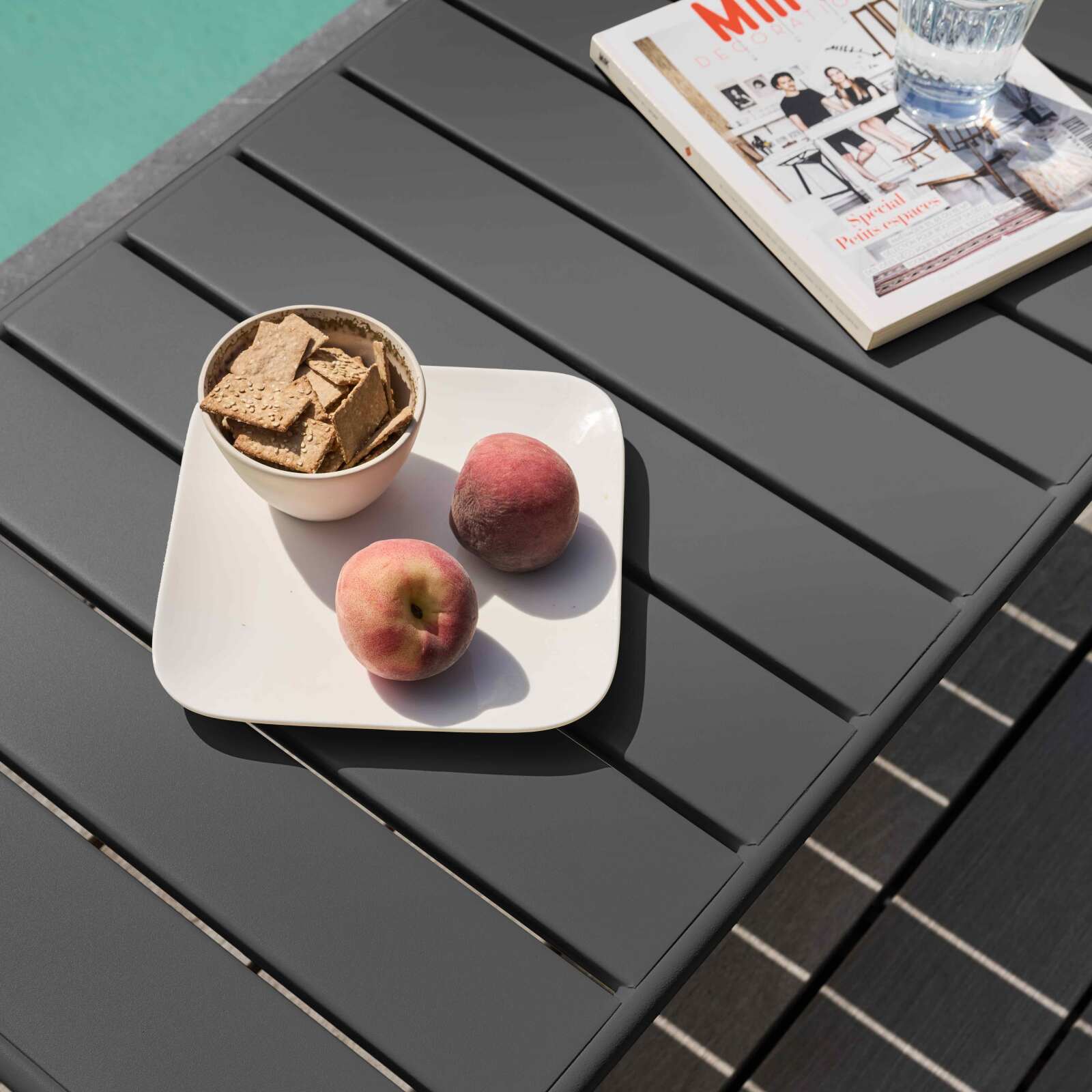 Rechteckiger Garten Couchtisch 90 x 50 cm