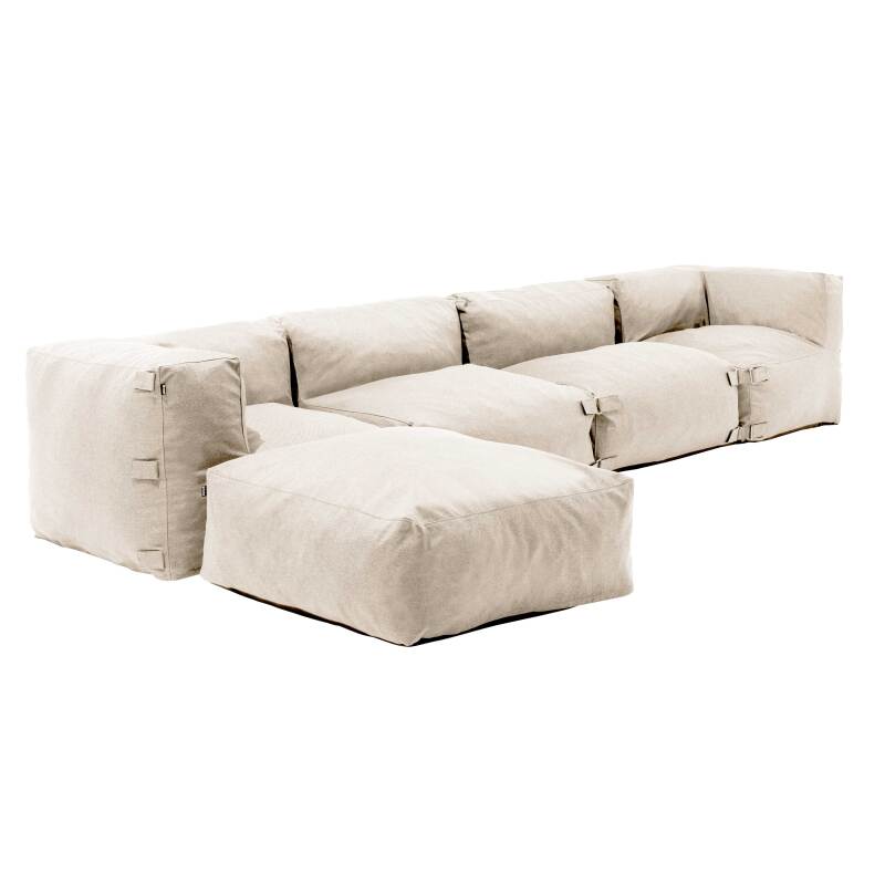 Modulares Ecksofa mit 2 niedrigen Sesseln, 2 Ecksesseln und 1 Ottomane