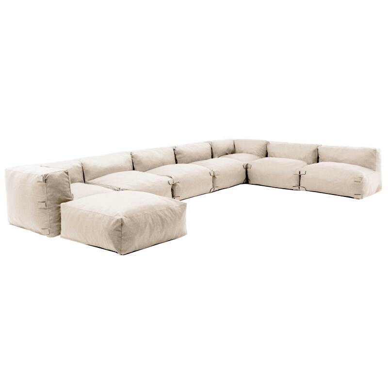 Modulares Ecksofa mit 5 Sesseln, 2 Ecksesseln und 1 Ottomane