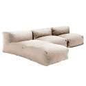 Modulare Gartenmöbel mit 2 Sesseln und 1 Chaiselongue 