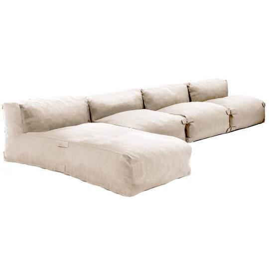 Modulare Gartenmöbel mit 3 Sesseln und 1 Chaiselongue | Oviala