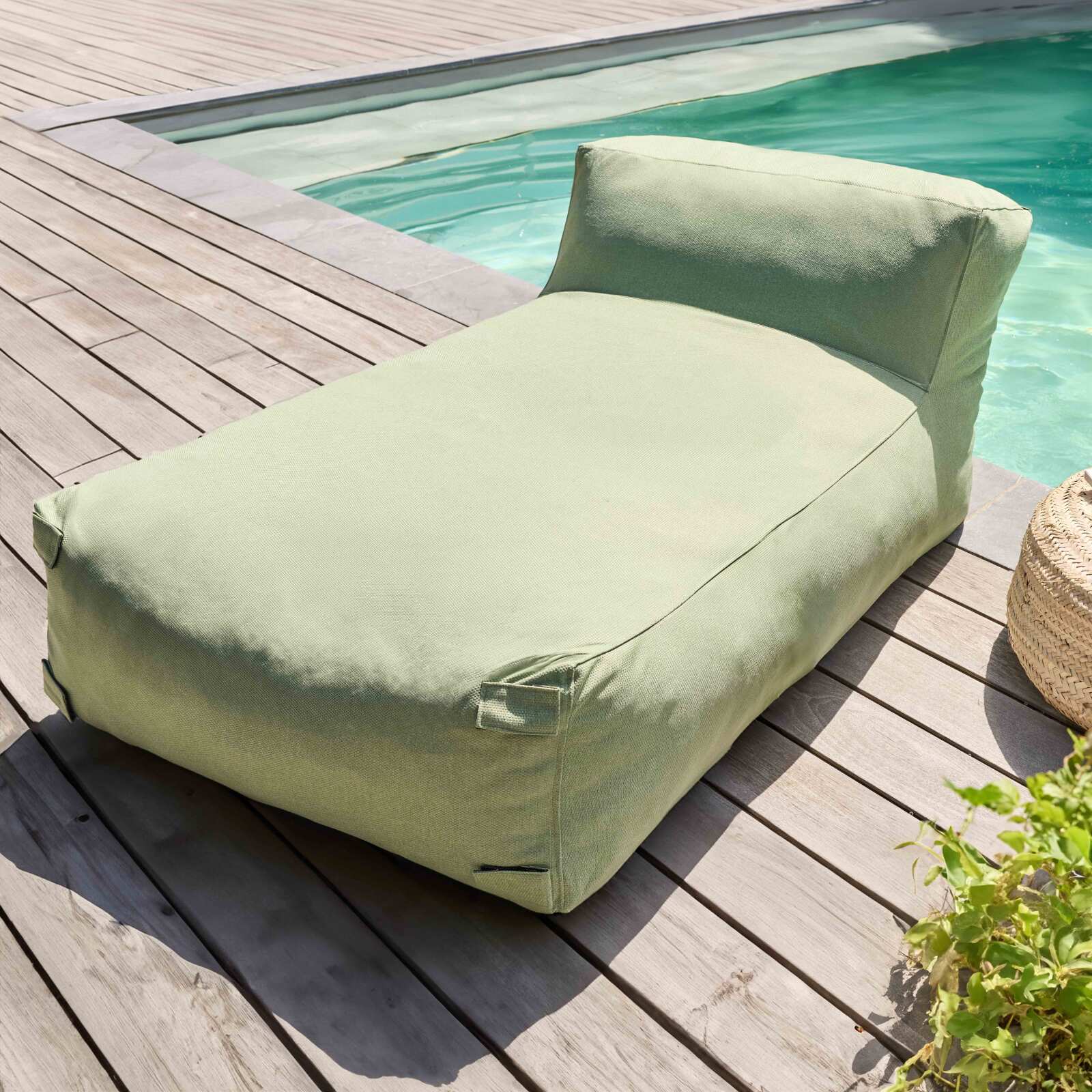 Modulare Gartenmöbel mit 1 Sessel und 1 Chaiselongue 