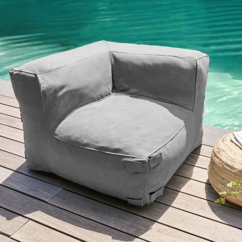 Modulare Gartenmöbel mit 3 Kaminstühlen, 1 Ecksessel, 1 Chaiselongue und 1 Hocker  (4/7)